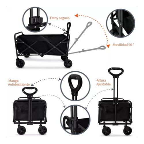 Carrito Arrastre Para Compras Plegable Para Camping Y Picnic
