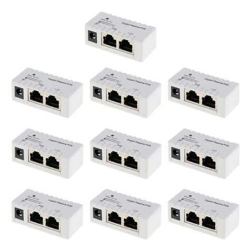 10pcs Adaptador Ethernet Para Inyector Poe Gigabit 12v-52v