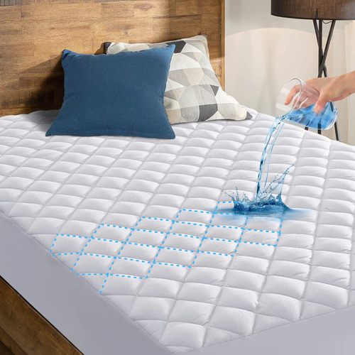 Protector De Colchón Impermeable Cobertor Matrimo Queen King Blanco Liso King