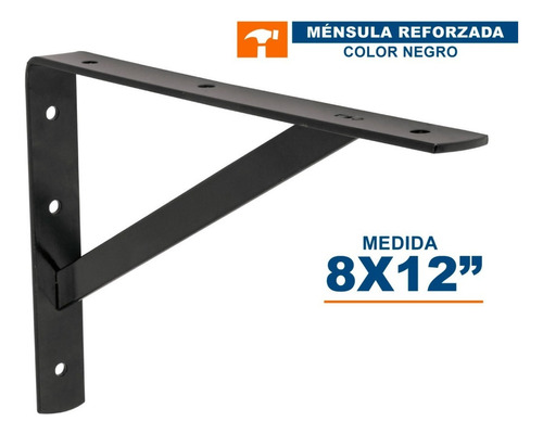 Ménsula Reforzada 8 X 12 , Negra, Fiero 44676