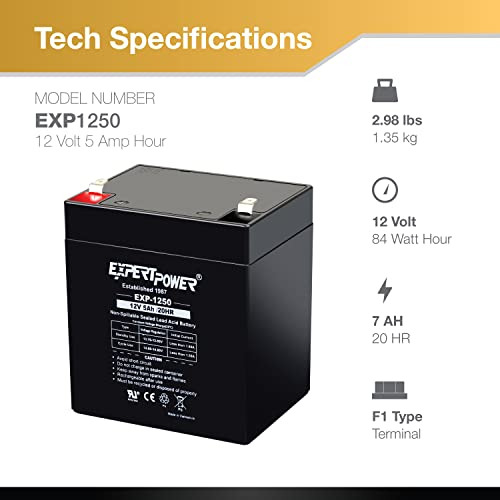 Batería De Alarma De Hogar Exp1250 12v 5ah Terminales ...