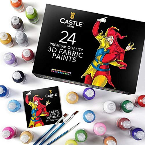 Set De Pintura De Tela 3d De Castle Art Supplies - 24 Colore