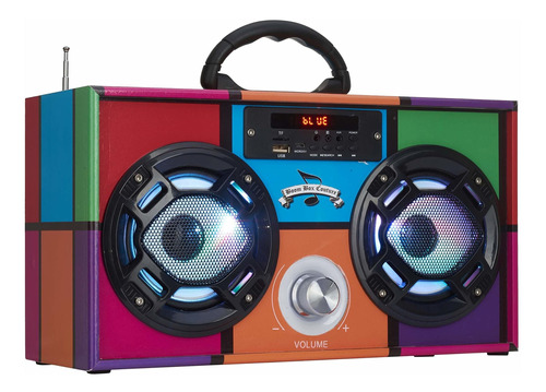 Wirele Press Mini Boombox Altavoz Led Bluetooth Retro Fm