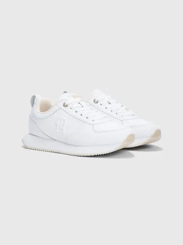 Zapatillas Casuales De Cuero Mujer Tommy Hilfiger Blanco