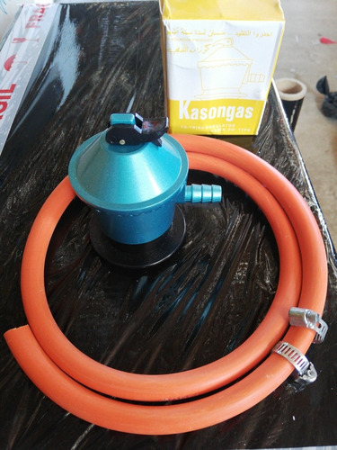 Regulador O Válvula De Gas + Manguera + Abrazaderas Metálica