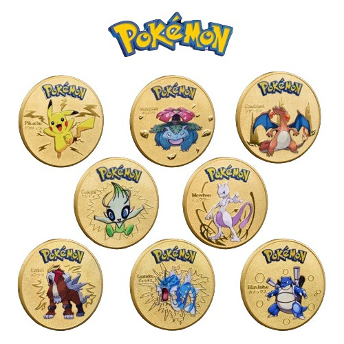 Pokemon. 8 Monedas De Colección. Pikachu Y Amigos.