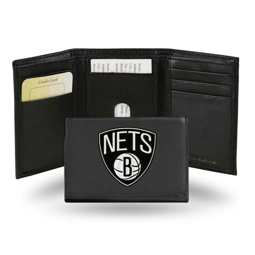 Redes De Brooklyn Tri-fold Cartera De Cuero Bordado