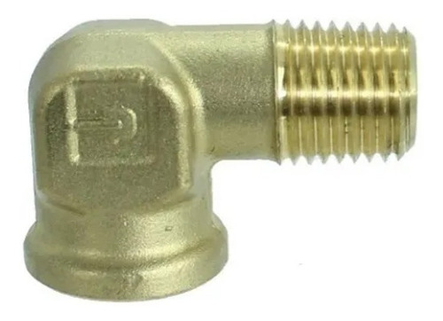 Codo Hidraulico Unión 90° Hembra-macho Nptf 1/4x1/4 25401630 Color Dorado
