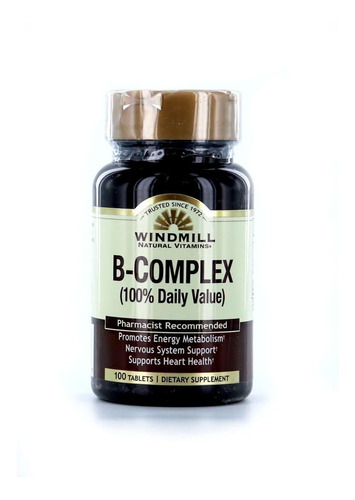 Complejo B 100% Daily Value Windmill 100 Tabletas, B-complex