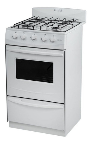 Imagen 2 de 3 de Cocina Escorial Candor S2 gas natural 4 hornallas blanca 220V puerta con visor
