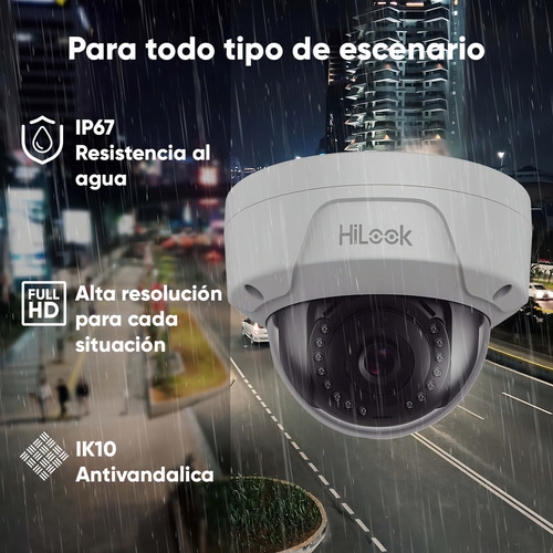 Hilook Kit Ip 2 Megapixel Con Nvr De 4 Canales Con 4 Puertos Poe + 2 Cámaras Ip Bala Para Exterior + 2 Cámaras Ip Domo Para Exterior Con Protección Ip67 Modelo Kip2mp/2b2d