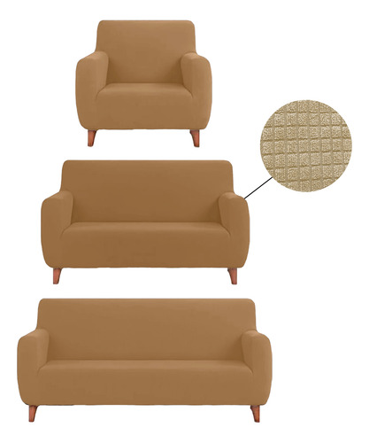 Protector Cubre Sala Ajustable Elástico  Stretch 3pz.