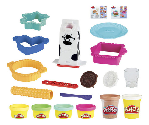 Set de harina Hasbro Play-doh con leche y galletas, varios colores