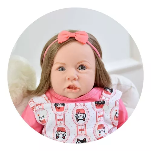 BEBÊ REBORN MENINA DE SILICONE RICCA REALISTA PODE DAR BANHO - Maternidade  Mundo Baby Reborn