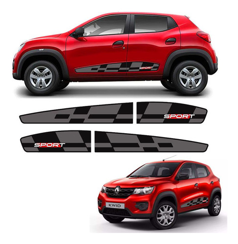 Kit Faixa Renault Kwid 2018/2019 Sport Adesivo Lateral