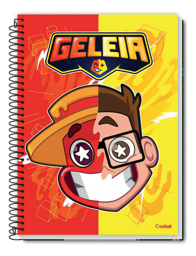 Caderno Espiral Youtuber Geleia 10 Matérias 160 Fls Credeal