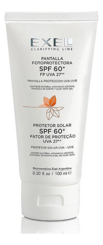 Protector Bloqueador solar facial Sun Color control de brillo Fps 60 EXEL 100ml Skin Care Pantalla Solar