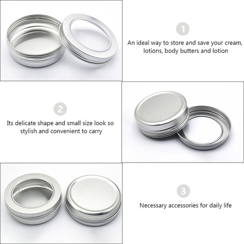 24 Tarros De Aluminio De 100 Ml Con Tapa Transparente A Prue