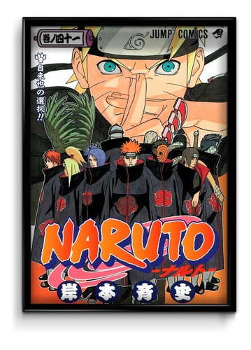 Cuadro Naruto Anime M13 30 X 40 Marco + Lámina + Vidrio