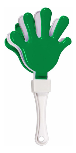 Paquete De 12 Verde/blanco Manos Clapper Hacedores De Ruido 