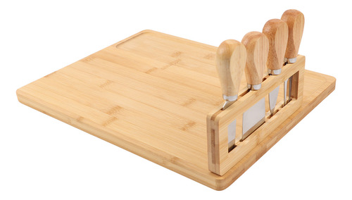 Tabla De Charcutería Con Queso De Bambú Rectangular