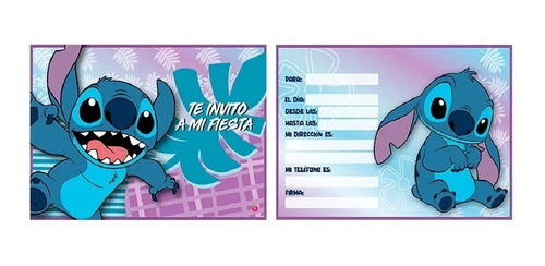 Invitacion Para Cumpleaños X 10u - Stitch