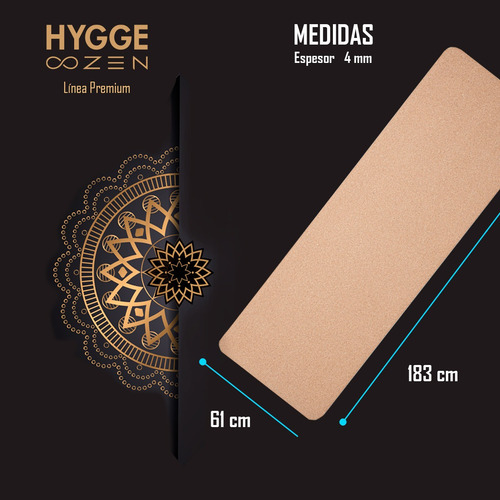 Imagen 2 de 10 de Mat Superior Ecológico Yoga Poliuretano Pu Caucho Corcho 4mm