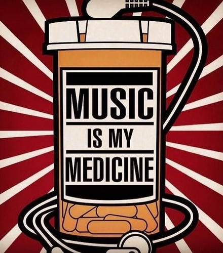 Polera  100 Algodon La Musica Es Mi Medicina Rock Motive 