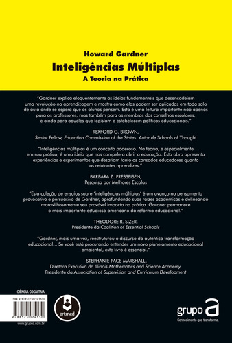 Inteligências múltiplas: A Teoria na Prática, de Gardner, Howard. Editorial Penso Editora Ltda., capa mole em português, 1995