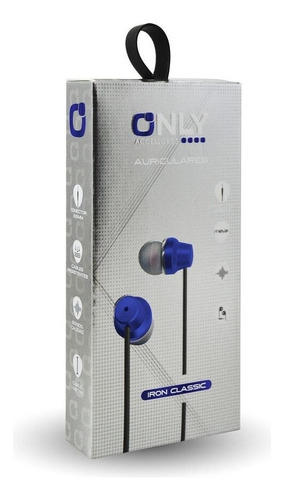 Auricular Manos Libres Only Mod25 Metal Colores Plug 3,5mm Color Azul