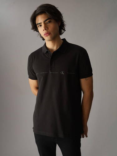 Polo Calvin Klein Con Logo Hombre Negro