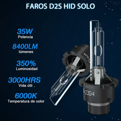 R0x Para 1par, Kit De Focos Xenón D2s Luz Alta Y Baja 35w