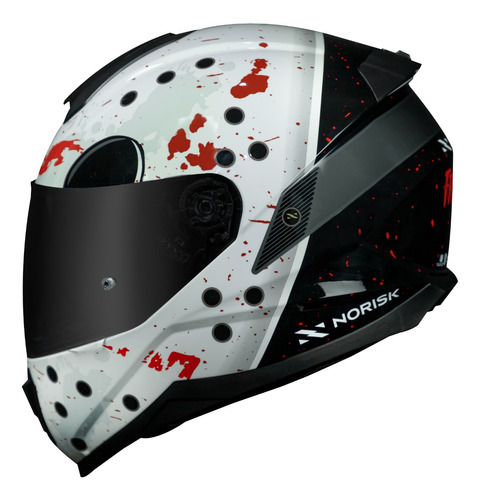 Capacete Norisk Razor Jason Mask Preto/branco Lançamento