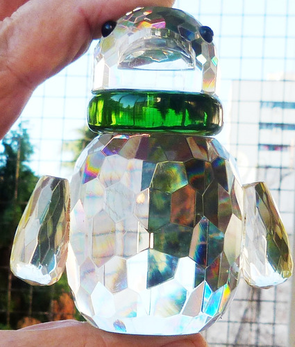Monijor62-coleccion Antiguo Figura Cristal Facetado Pinguino (Usado)