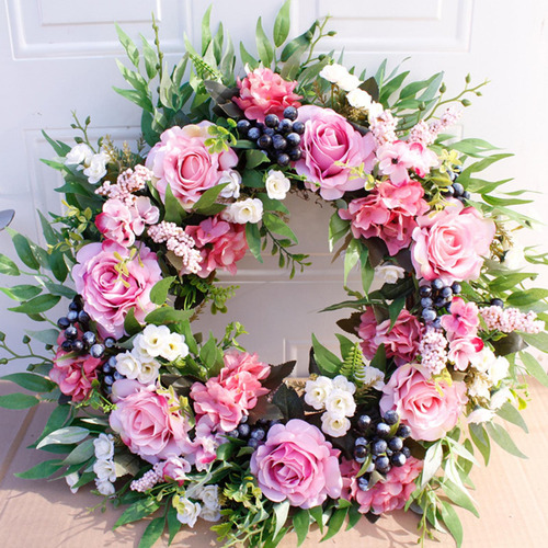 Guirlanda Europeia 56cm Adereços Floral Artesanato