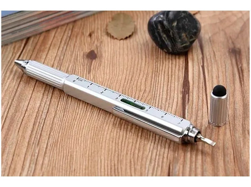 30pz Bolígrafo Multifuncional Desarmador Regla Nivel 6 En 1 Tinta Negro Exterior