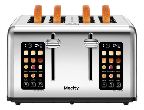 Mecity Tostadora De 4 Rebanadas Con Control De Pantalla Tact