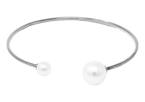 Pulsera De Plata 925 Con Dos Perlas Cultivadas En Agua Dulce