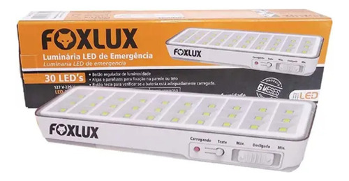 Luminária De Emergência Led 110v 220v Foxlux 30 Leds