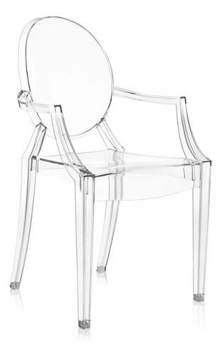 Cadeira De Jantar Ghost Acrílica Transparente Com Braço