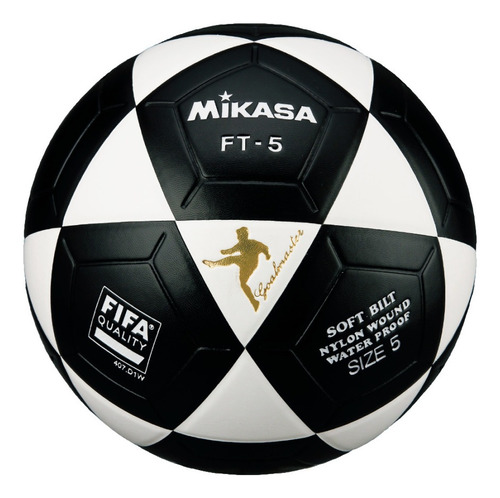 Bola de futebol Mikasa FT-5 nº 5 Unidade x 1 unidades  cor preto e branco