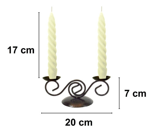 Castiçal Ondas 20 Cm Com Velas Porta Vela Decorativo Mesa
