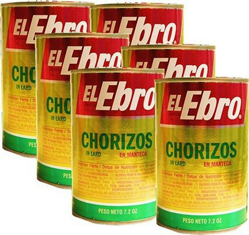 Chorizos En Grasa De Cerdo El Ebro Latas De 7.2 Onzas. Paque