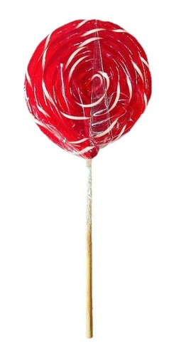 10 Paletas De Caramelo G Rojas Con Blanco. Dulce Artesanal.