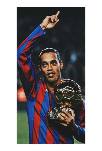 Póster Papel Fotográfico Ronaldinho Balon Oro Futbol 45x30