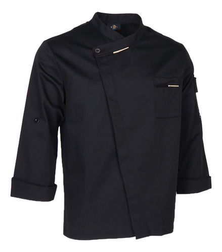 Hombres Mujeres Chef Coat Negro