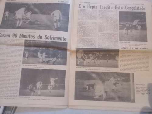 Folha Esportiva Grêmio Hepta Campeão 1968 Raridade