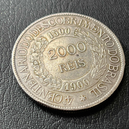 Moeda 2000 Réis 1900 - Iv Centenário Descobrimento Brasil (Usado)