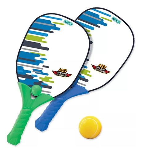 Super Racket Set 2 Paletas 2 Pelotas Ditoys Color Turquesa