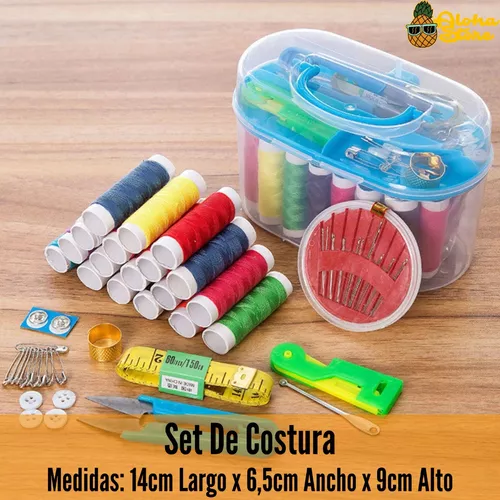 Set De Costura Estuche Agujas Hilos Tijera Coser Costurero